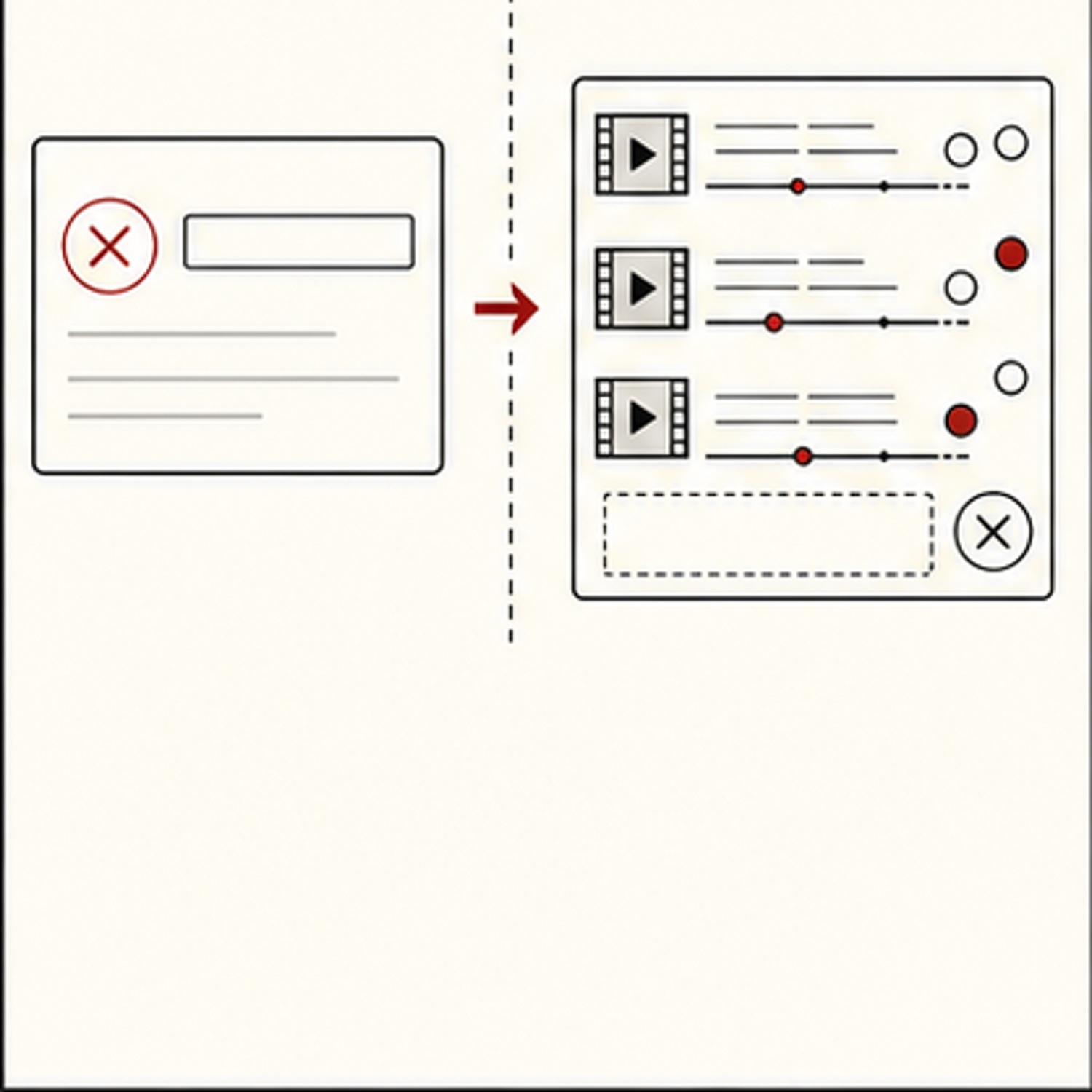 Generated before and after diagram contrasting answer-only output with evidence-backed trace
